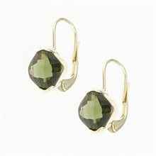 Golden earrings with moldavites 2494-4
