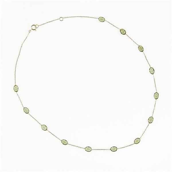 Gold necklace with moldavites 31183