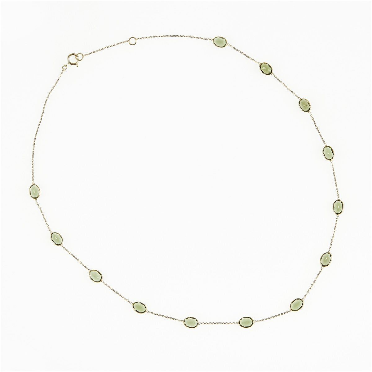 Gold necklace with moldavites 31183