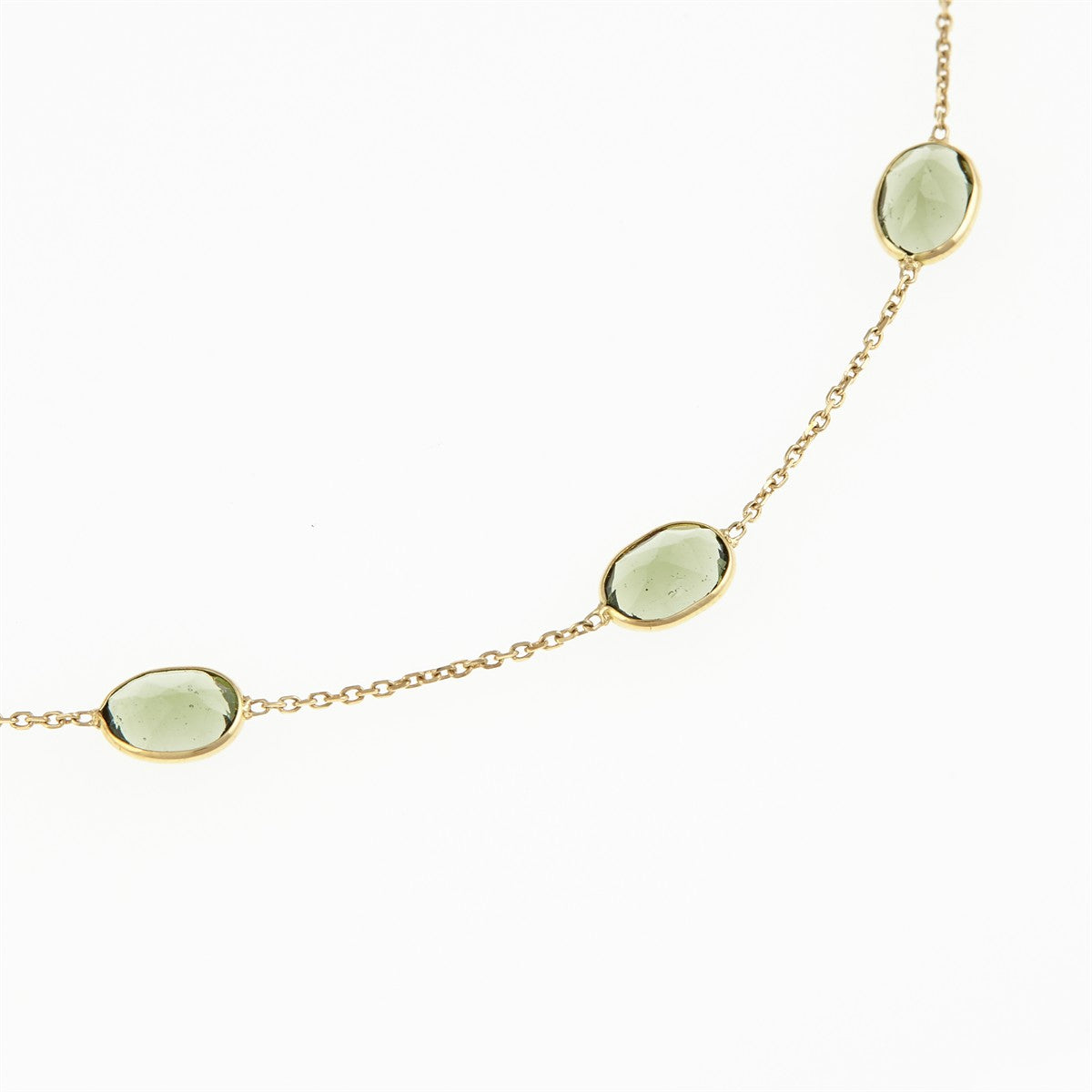 Gold necklace with moldavites 31183