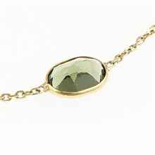Gold necklace with moldavites 31183