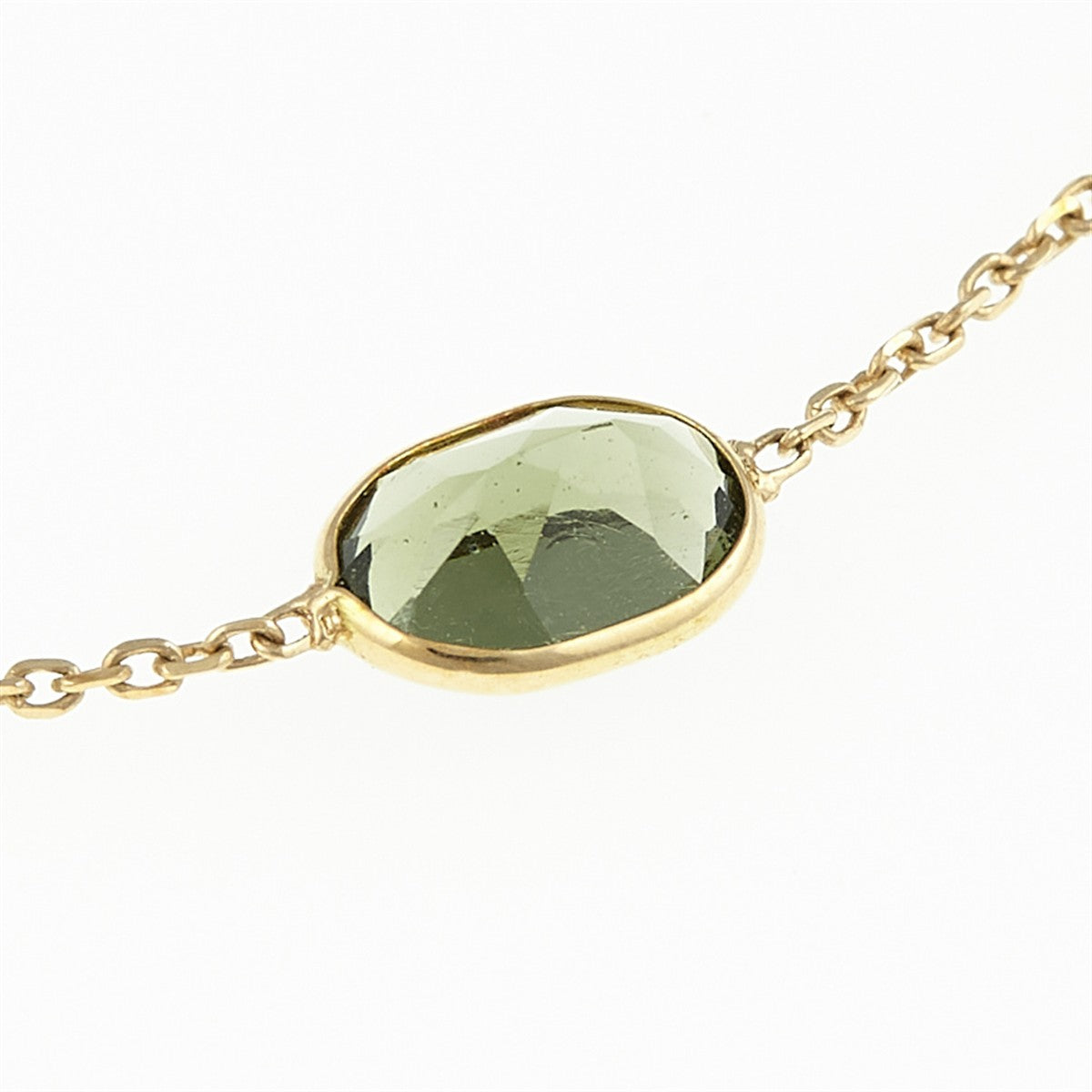 Gold necklace with moldavites 31183