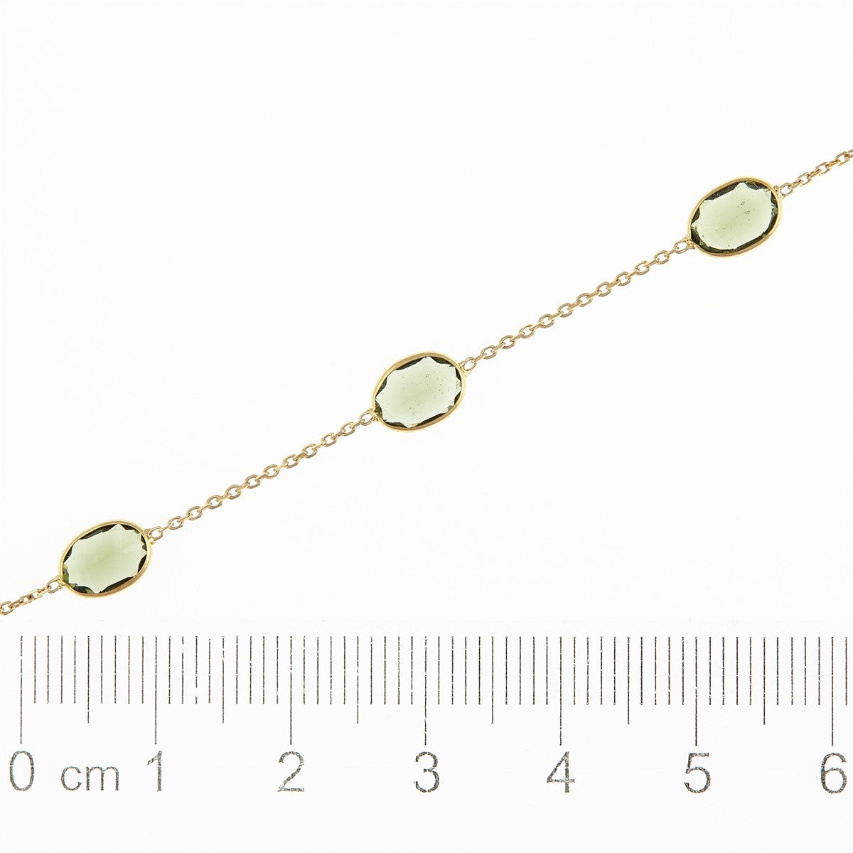 Gold necklace with moldavites 31183