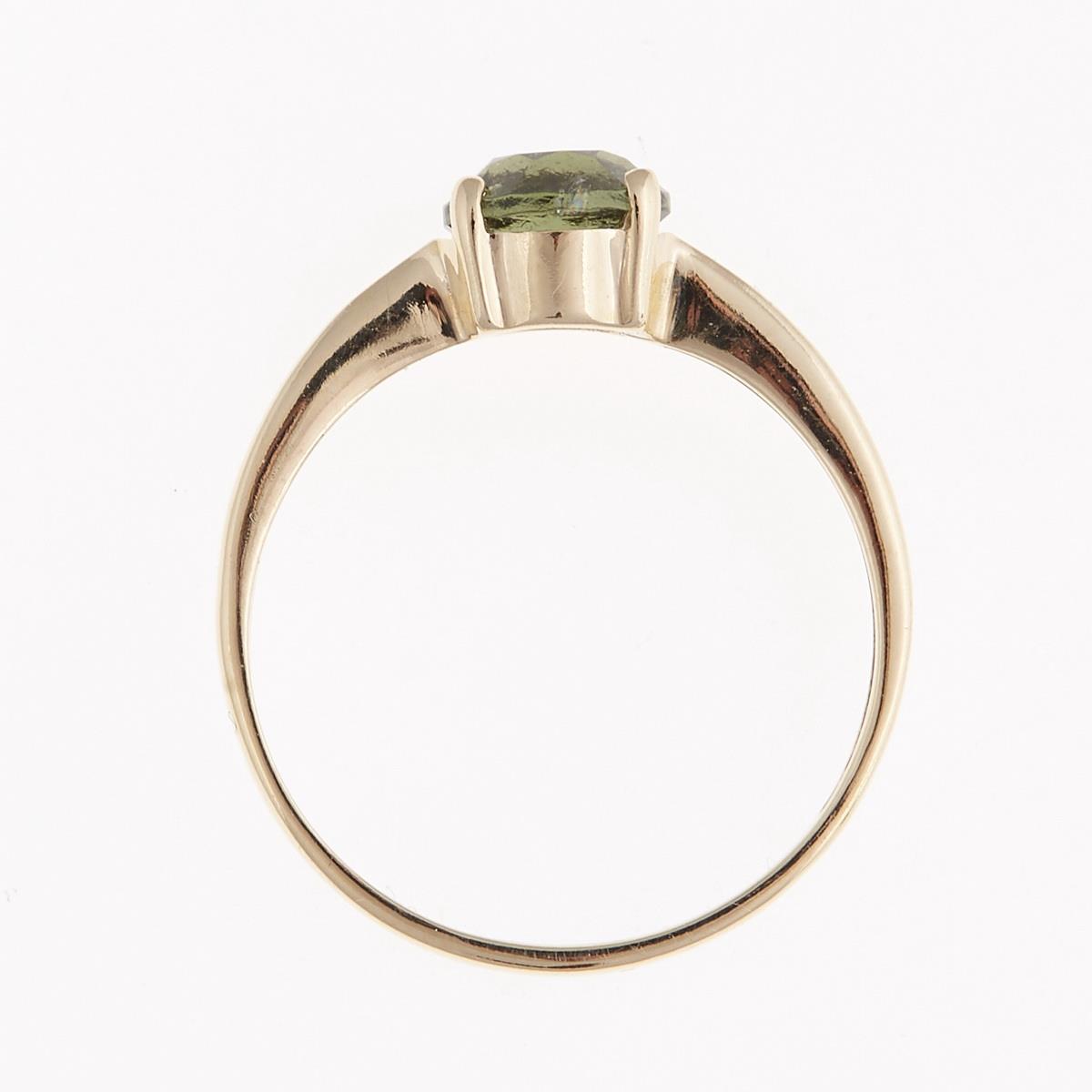 Golden ring with moldavite 3137