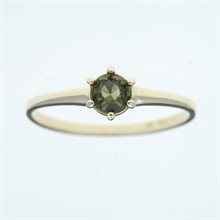 Anello dorato con moldavite 3138