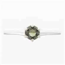 Anello dorato con moldavite 3138
