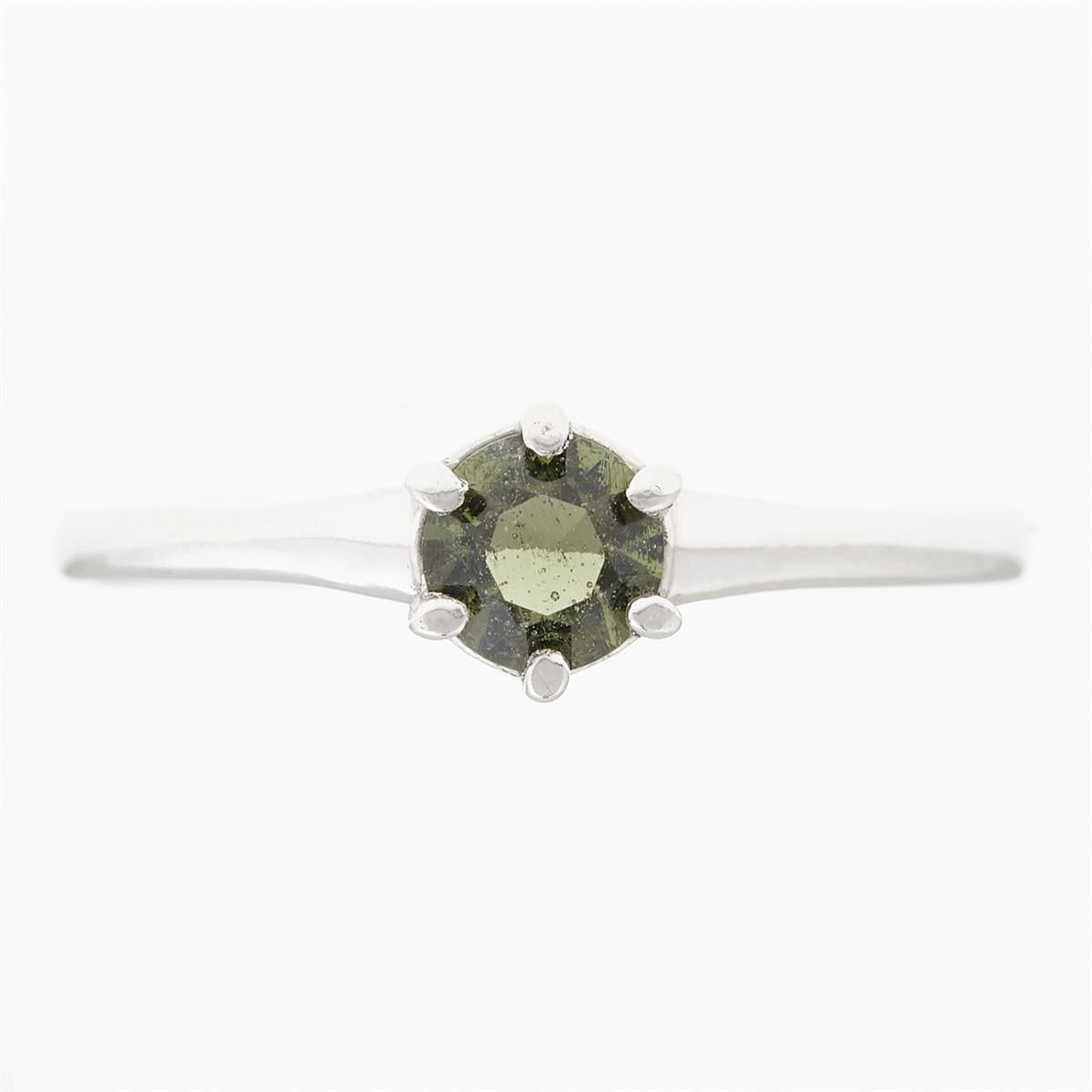 Golden ring with moldavite 3138