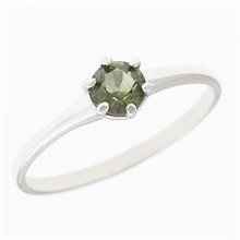 Anello dorato con moldavite 3138