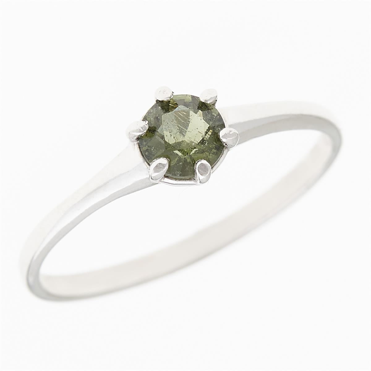 Golden ring with moldavite 3138