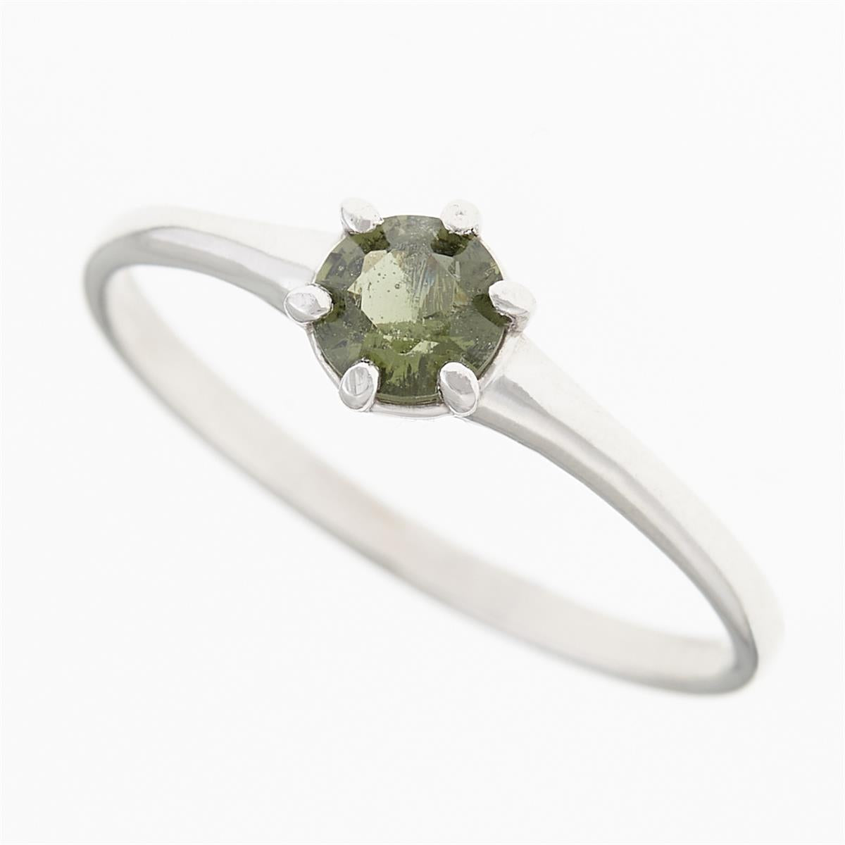 Golden ring with moldavite 3138