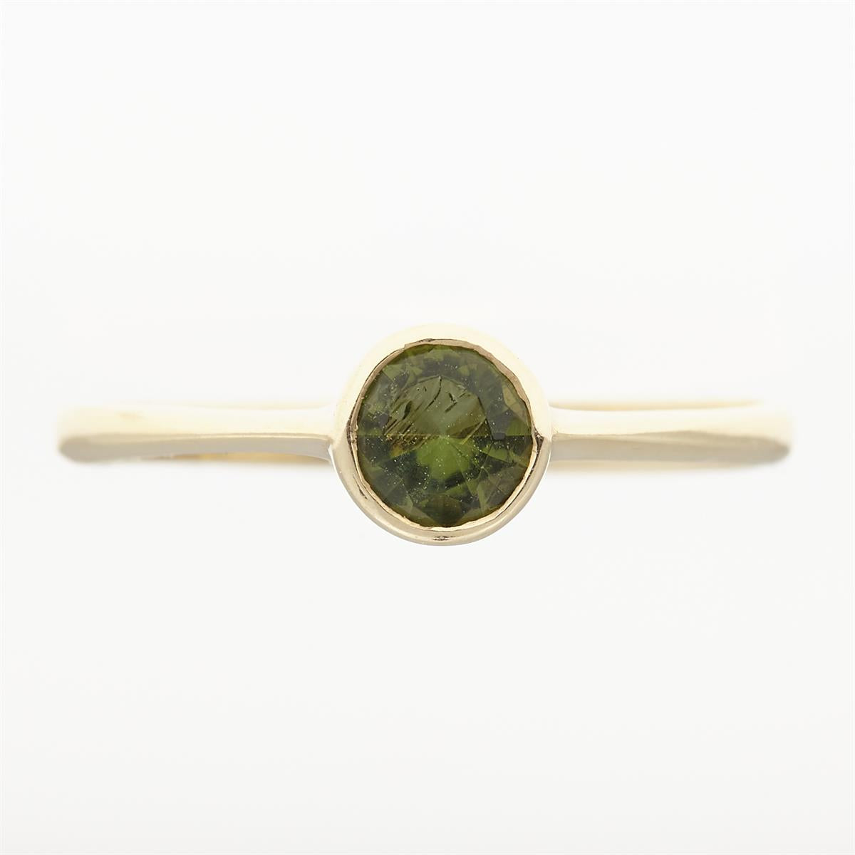 Golden ring with moldavite 3139