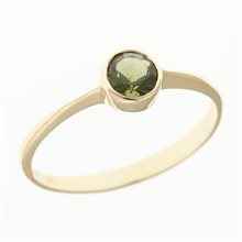 Anello d'oro con moldavite 3139