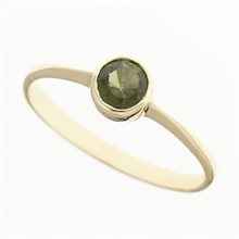 Anello d'oro con moldavite 3139