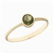 Anello d'oro con moldavite 3139