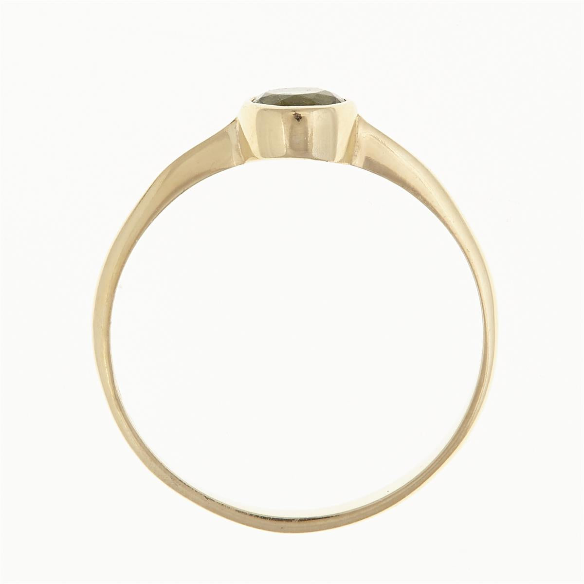 Golden ring with moldavite 3139