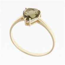 Anello Oro con moldavite - cuore 3292