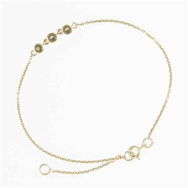 Gold bracelet with moldavites 4596-3
