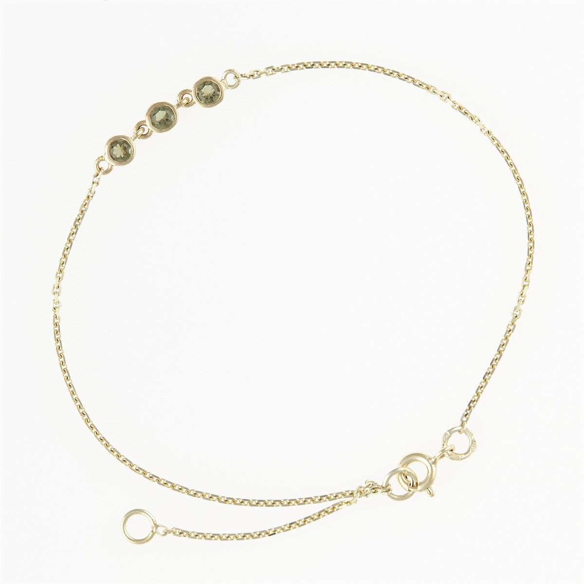 Gold bracelet with moldavites 4596-3