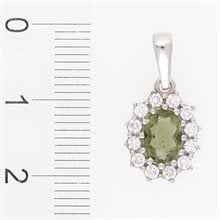Gold pendant with moldavite and diamonds 1075WG