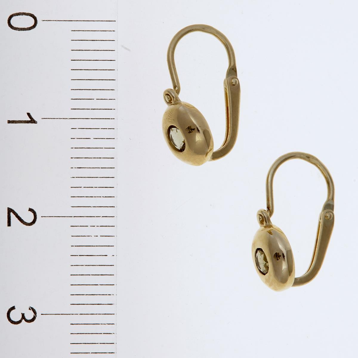 Golden children's earrings with moldavites