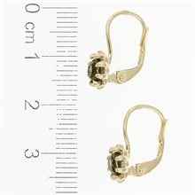 Gold earrings with moldavites and diamonds 2125-4