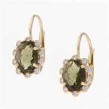 Orecchini Oro con Moldaviti e diamanti 2420-4C