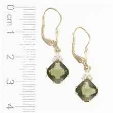 Orecchini Oro con Moldaviti e diamanti 2492-4