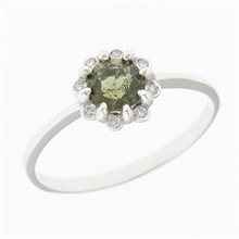 Anello Oro con moldavite e diamanti AUVD3125WG