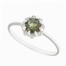 Anello Oro con moldavite e diamanti AUVD3125WG