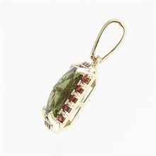 Golden pendant with moldavite and garnets 1472