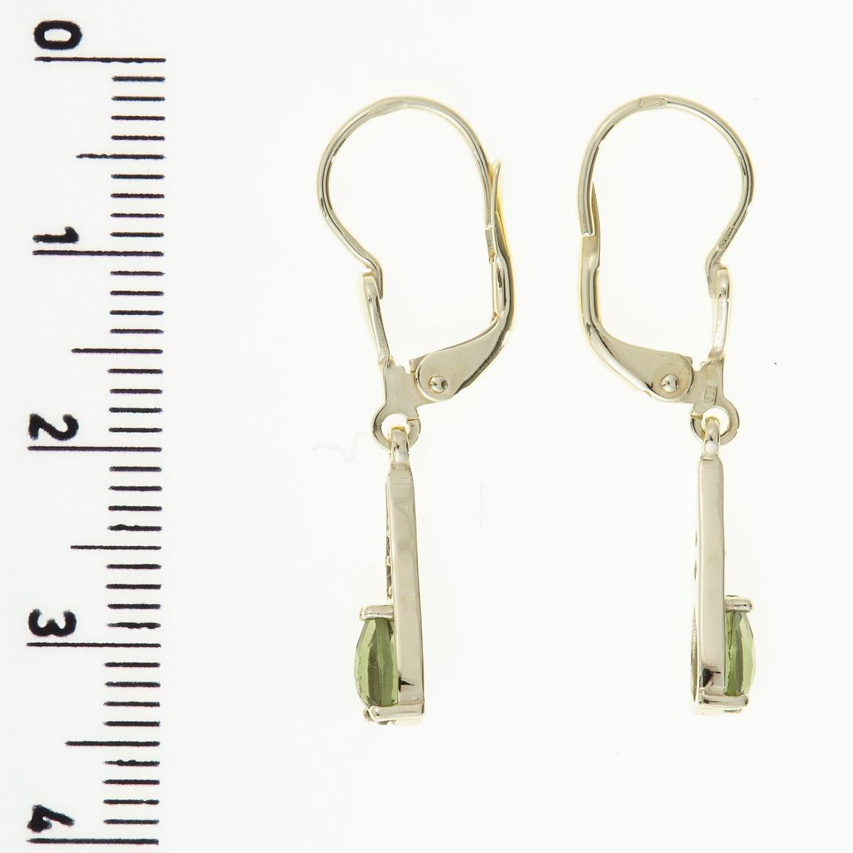 Golden earrings with moldavites and garnets AUVG2002-4