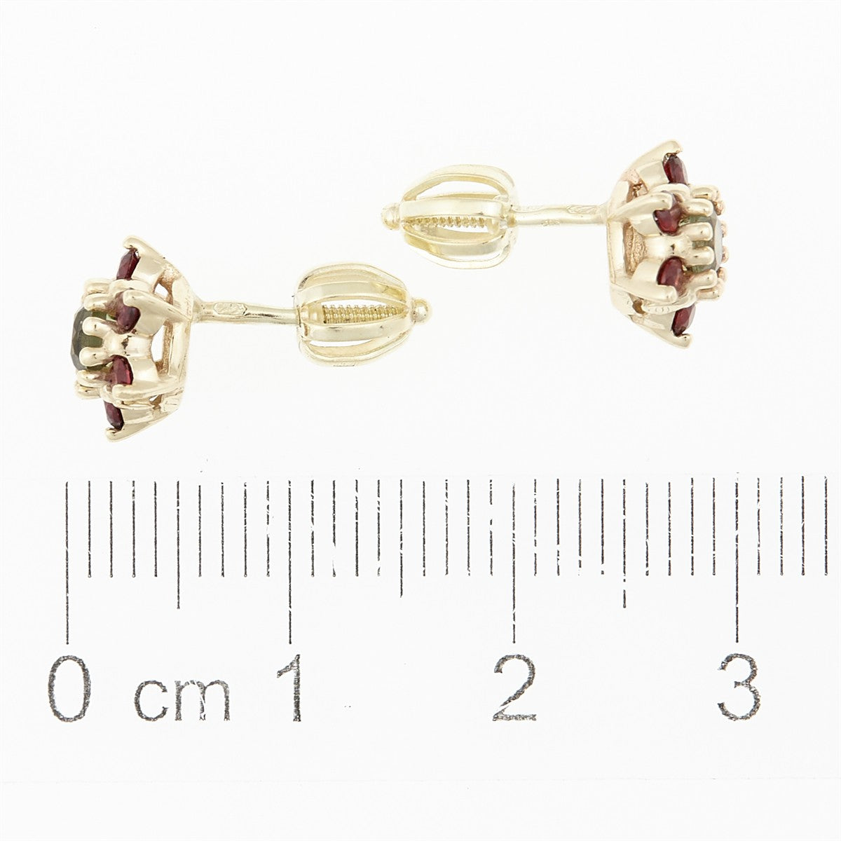 Golden earrings with moldavites 2007-3