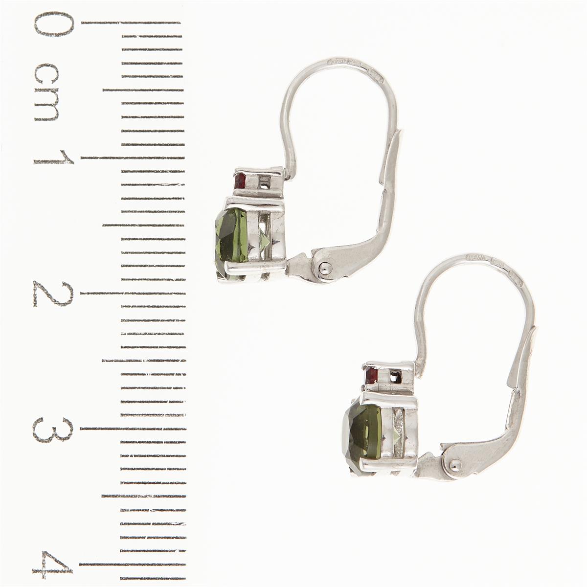 Golden earrings with moldavites and garnets AUVG2085-4WG