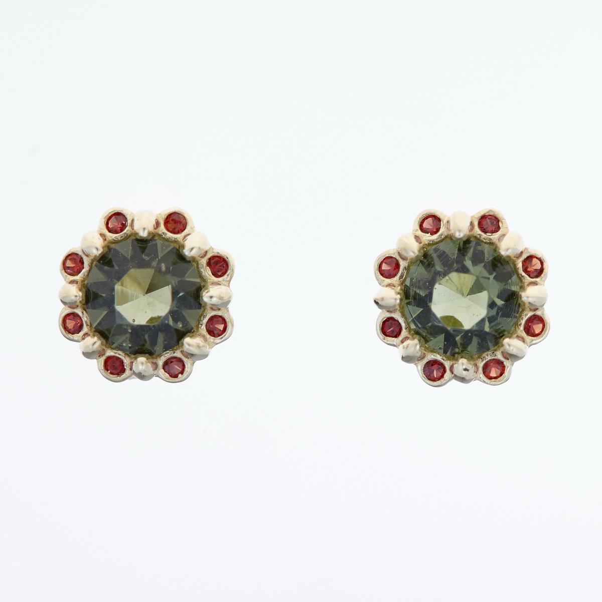 Golden earrings with moldavites AUVG2125-3