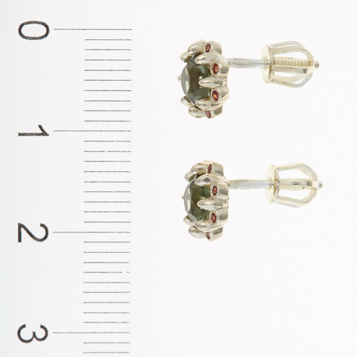 Golden earrings with moldavites AUVG2125-3