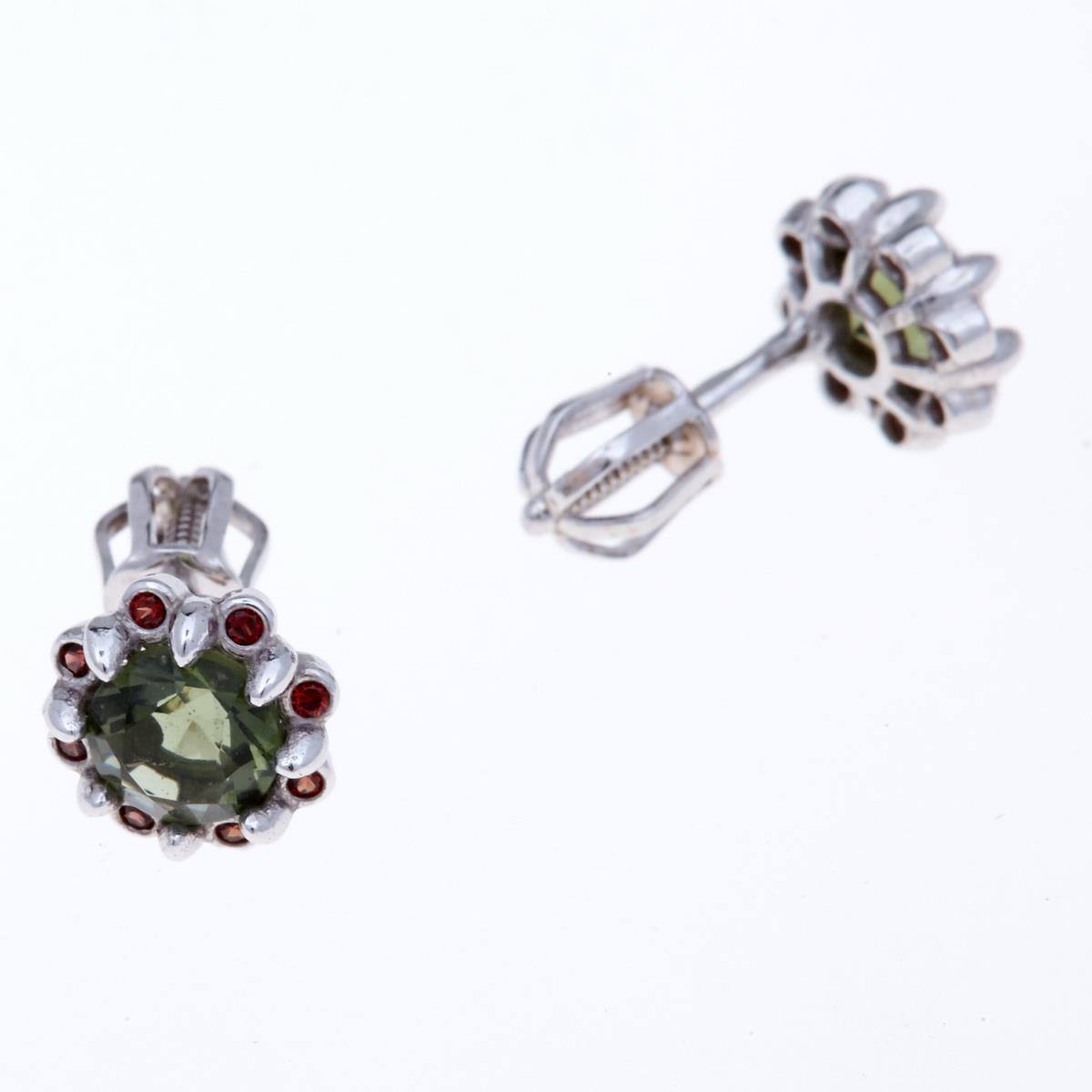 Golden earrings with moldavites AUVG2125-3WG