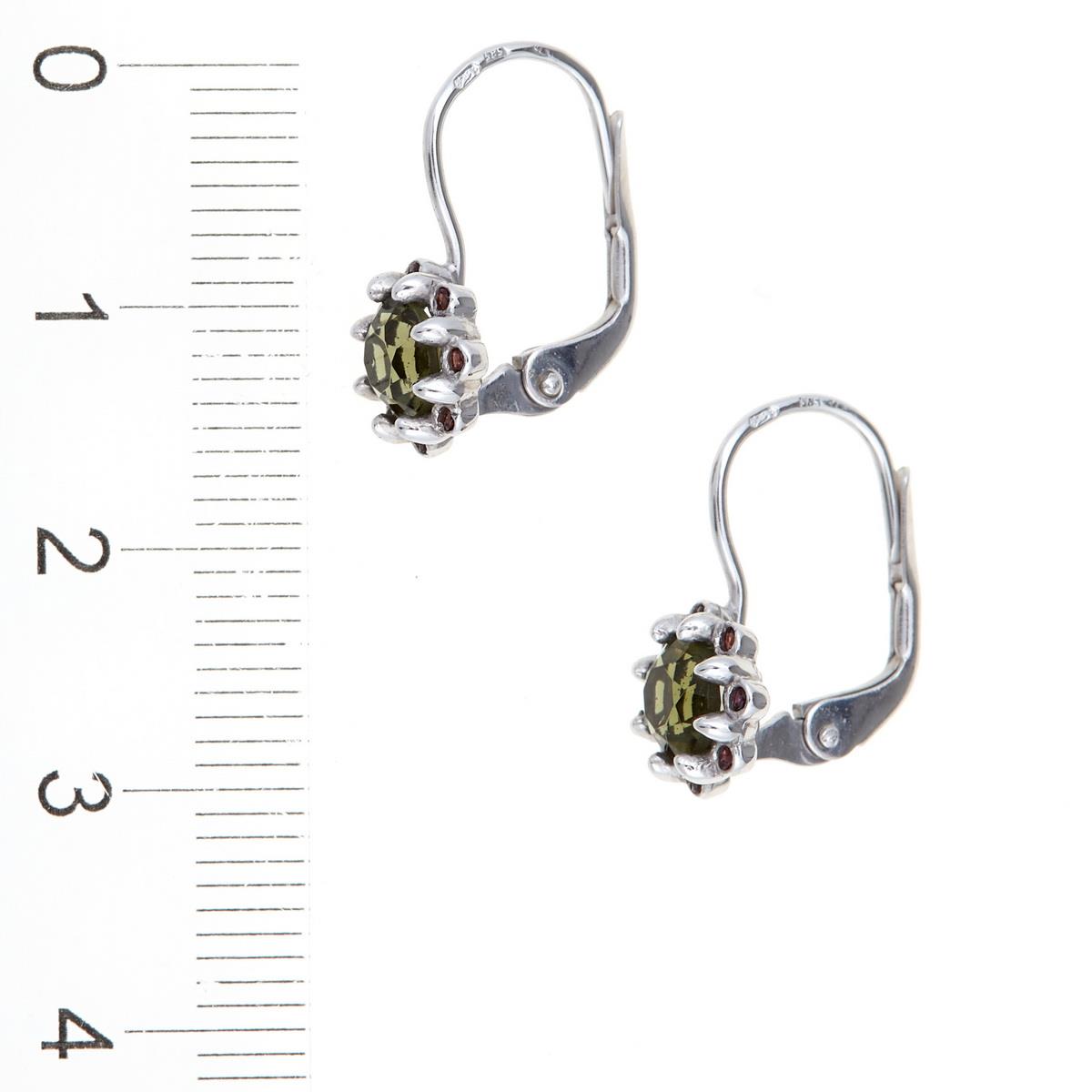 Golden earrings with moldavites AUVG2125-4