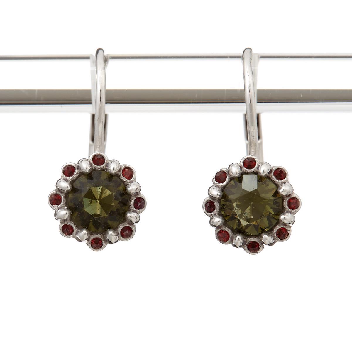 Golden earrings with moldavites AUVG2125-4WG