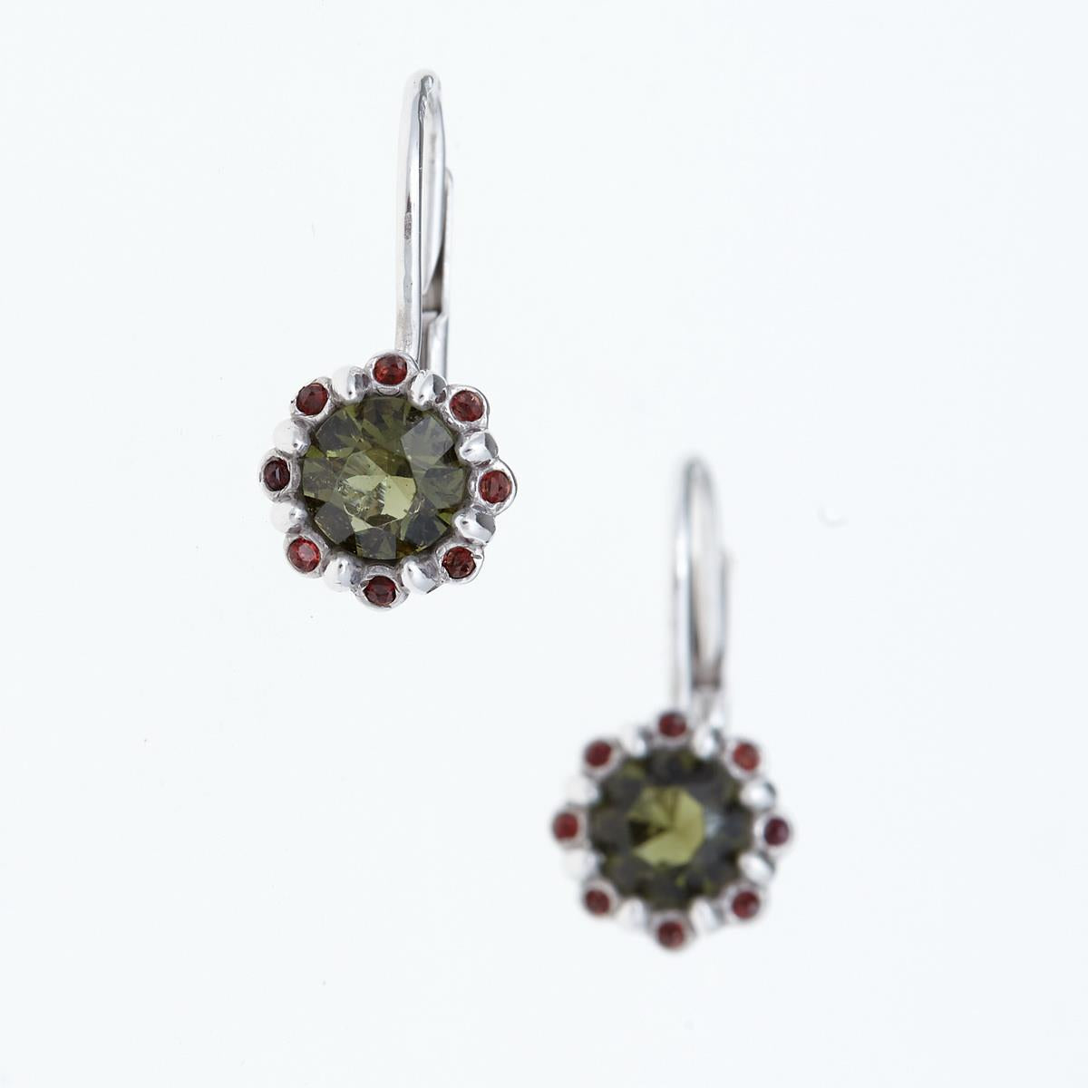 Golden earrings with moldavites AUVG2125-4WG
