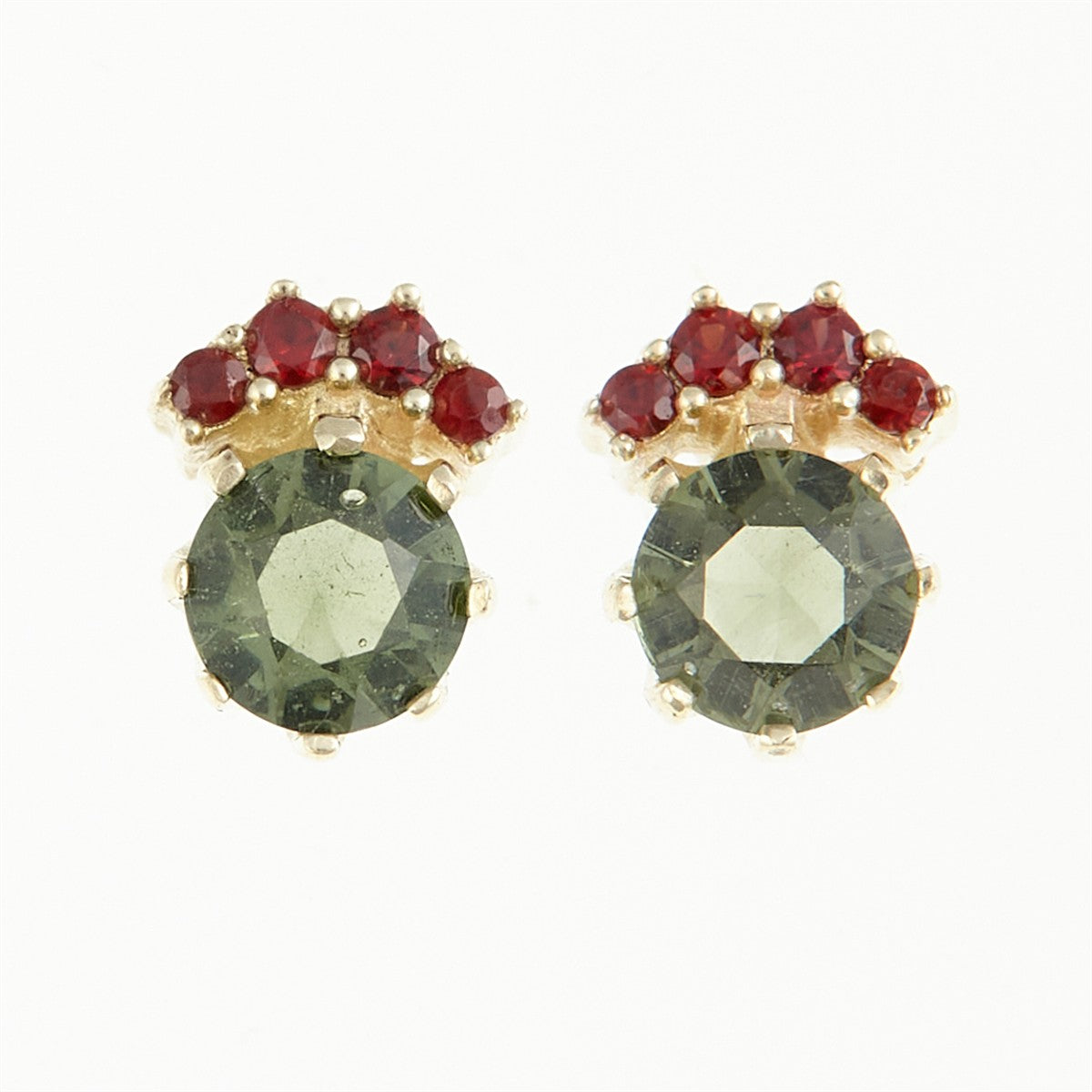 Golden earrings with moldavites AUVG2361-3