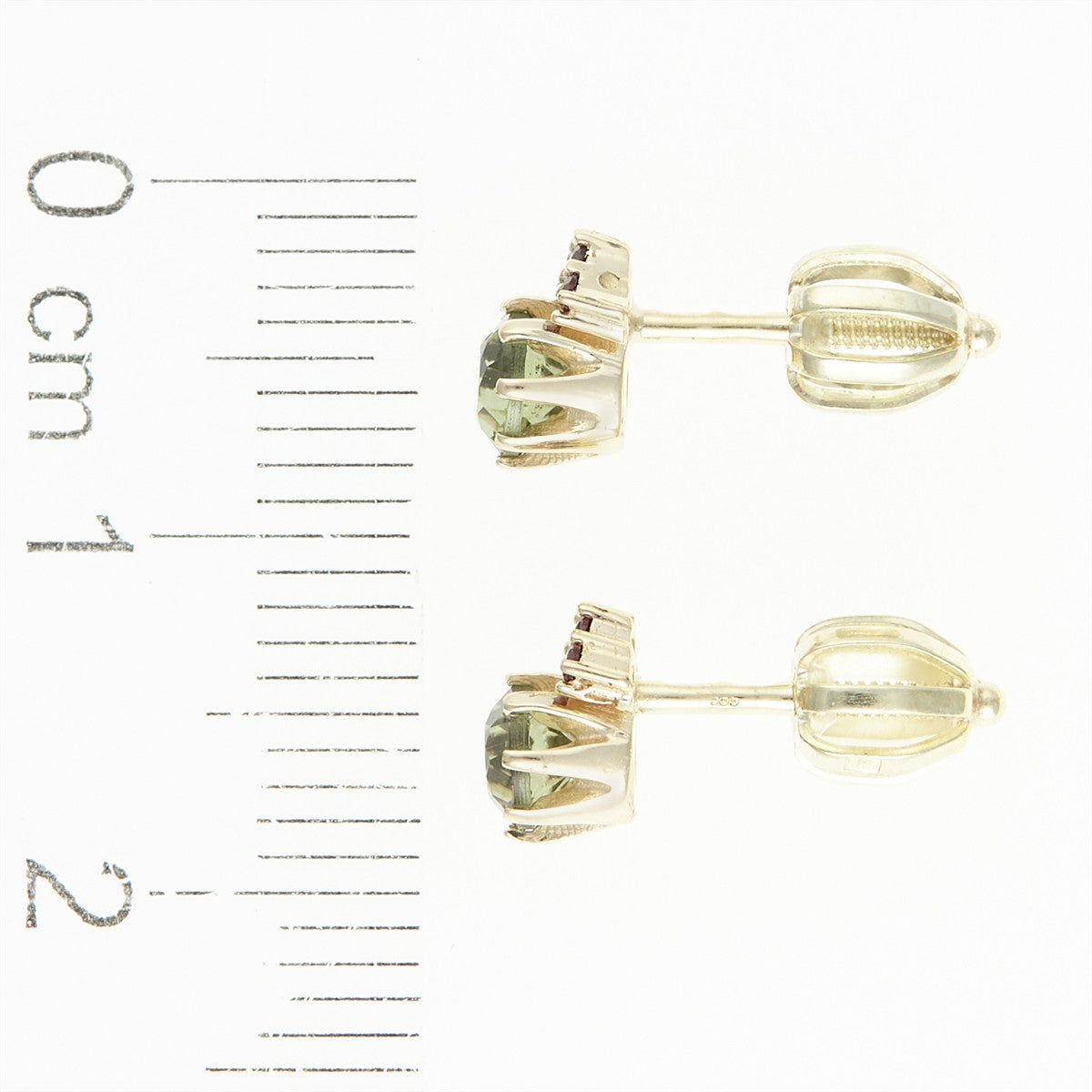 Golden earrings with moldavites AUVG2361-3