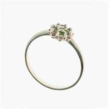 Anello in oro con moldavite e granati 3125G
