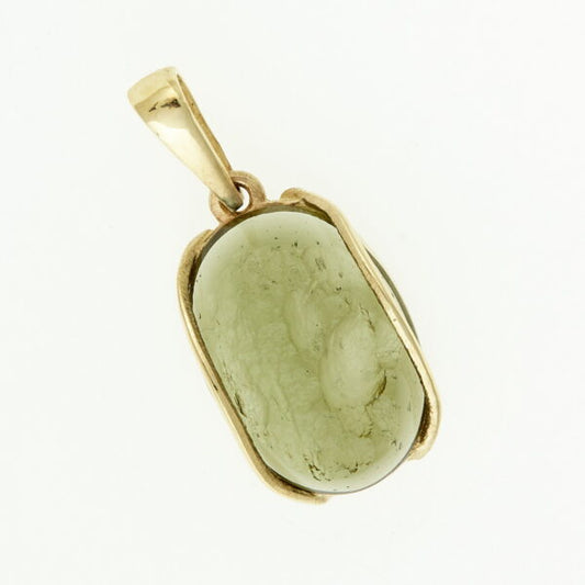 Pendente in oro con a moldavite 367