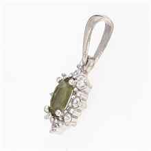 Ciondolo dorato con moldavite e zirconi AUVZ1001-WG
