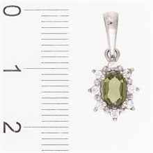 Ciondolo dorato con moldavite e zirconi AUVZ1001-WG