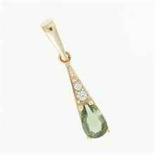 Ciondolo in oro con moldavite e zirconi 1002