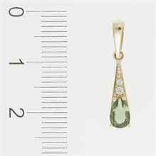 Ciondolo in oro con moldavite e zirconi 1002