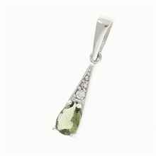 Ciondolo dorato con moldavite e zirconi AUVZ1002-WG