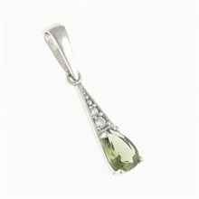 Ciondolo dorato con moldavite e zirconi AUVZ1002-WG