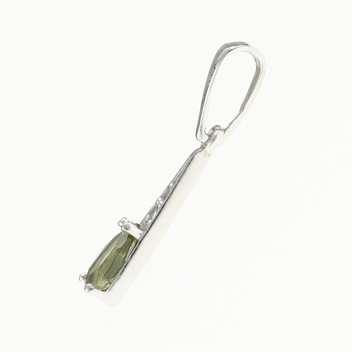 Golden pendant with moldavite and zirconia AUVZ1002-WG